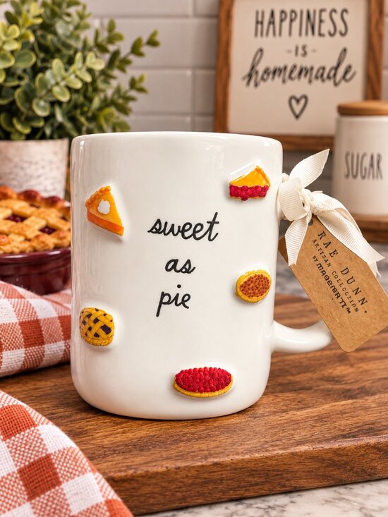 Rae Dunn Other - Rae Dunn Sweet As Pie Mug 3D Pie Accents Orange Interior Fall Thanksgiving